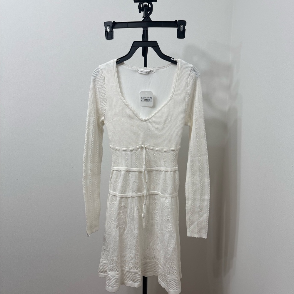 Altar'd State White Long Sleeve Knit Dress - Picture 3 of 5